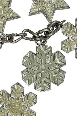 Fall 1994 Silver Plated Lacquered Snowflake Charm Bracelet