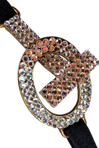 Wool Bridle Belt with Swarovski Pavé T+O Buckle