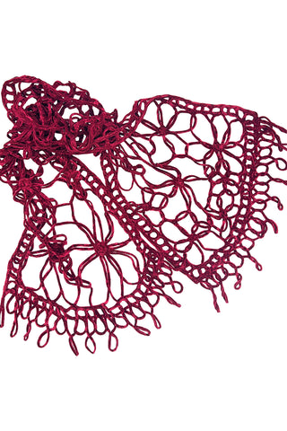 1990 Todd Oldham Crushed Rayon Red Velvet Scarf Runway Sample