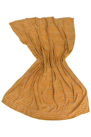 Vintage '90s Silk Charmeuese Block Print Stole