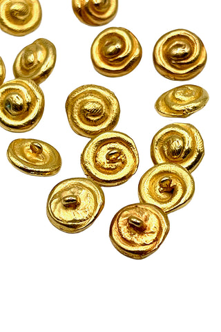 1993 24 kt Golden Swirl Buttons, Set of 20