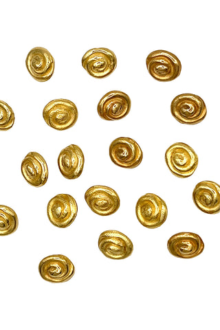 1993 24 kt Golden Swirl Buttons, Set of 20