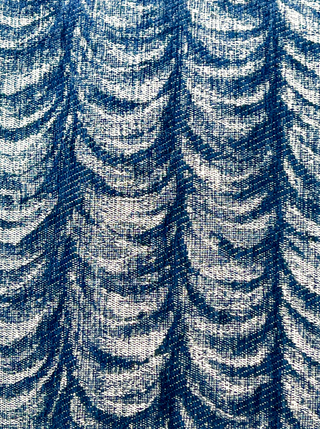 Todd Oldham Vintage 1990s Drape Print Upholstery Textile – Royal Blue Overtint Cotton/Rayon/Nylon