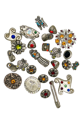 Silver Plated and Swarovski Crystals Grab Bag, 25 Count
