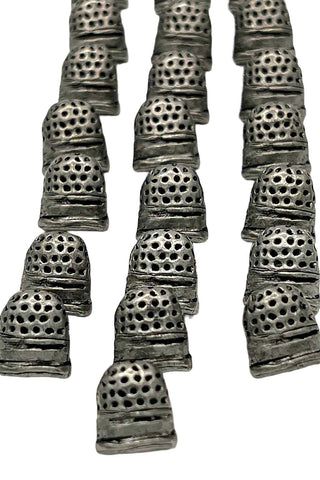 1996 Silver Plated Thimble Buttons, Set of 22