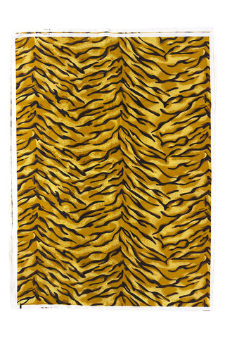 1996 Tiger Print Satin Fabric Panels, Set of 4