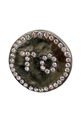 1996 Silver-Plated Swarovski Crystal Initial Buckle