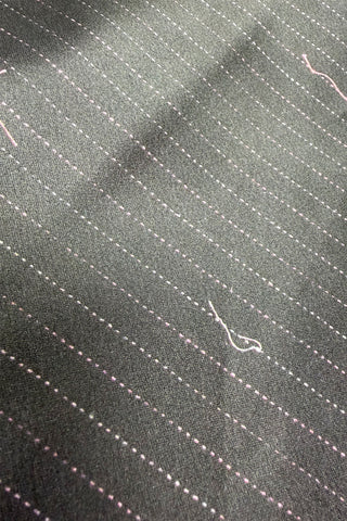 Vintage "Loose Thread Pin Stripe" Print Satin Fabric, 4 Panel Set