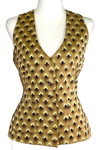 Fall 1992 Todd Oldham Tufted Silk Vest with Swarovski Crystals