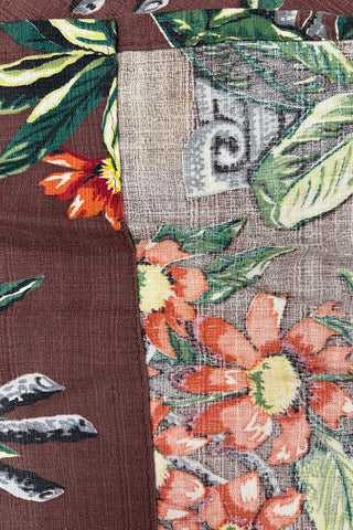 Vintage 1950s Floral Print Cotton Rayon, 2.33 Yard Panel