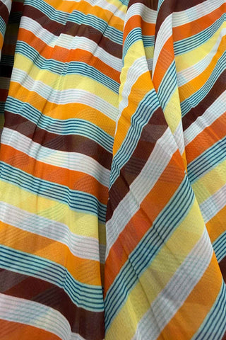 5 Yard Pc Spring 1994 Stripe Vintage Wide Voile Fabric