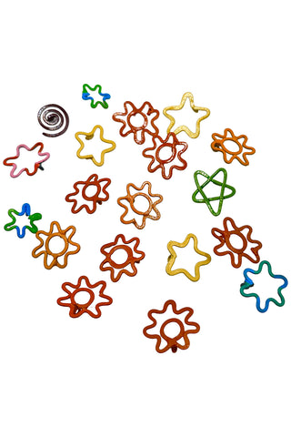 Vintage Todd Oldham Hand Made Wire Star Buttons, Set of 18