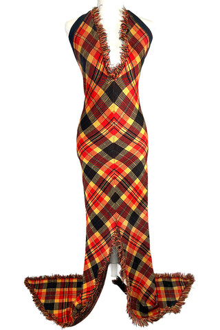 Fall 1994 Todd Oldham Plaid Wool Gown