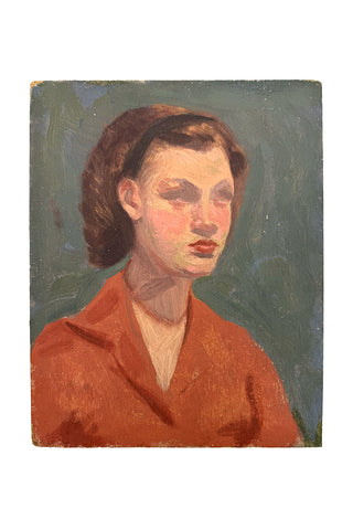 Vintage Double Sided Portrait Oil Painting