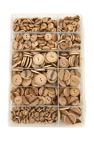 1970s Wooden Button Collection