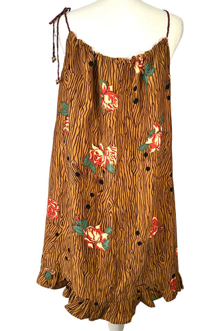 Todd Oldham Silk Charmeuse 1990 Fabric Horse Print Shift Dress