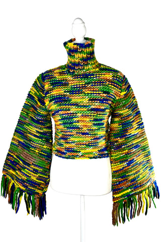 Fall 1997 Todd Oldham Hand-Knitted Fringe Sweater