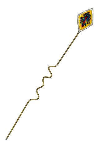 Spring 1994 Silver Lacquered Hair Pin "Yellow"