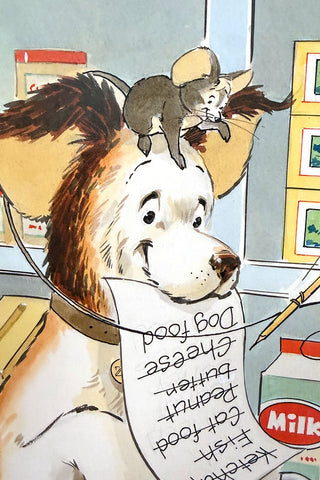 Zip the Dog, Original Illustration, Framed