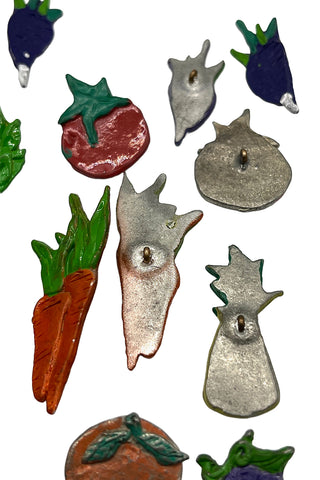 Vintage Todd Oldham Lacquared Fruits and Vegetable Buttons Set of 18
