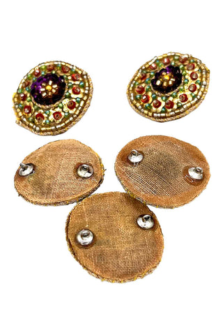 Vintage Todd Oldham Embroidered and Beaded Buttons, Set of 7