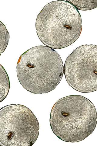Lacquered Metal Beach Ball Buttons, 15 Piece Set