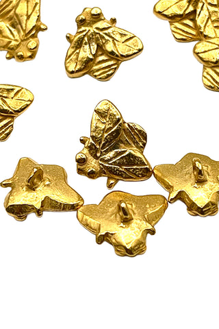 Todd Oldham Vintage 24 kt Gold Plated Honeybee Buttons, Set of 10