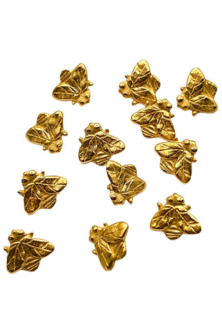 Todd Oldham Vintage 24 kt Gold Plated Honeybee Buttons, Set of 10