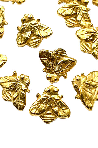 Todd Oldham Vintage 24 kt Gold Plated Honeybee Buttons, Set of 10