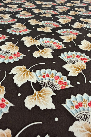 Spring 1998 Todd Oldham Fan Print Silk Stretch Charmeuse, 4 Yard Panel