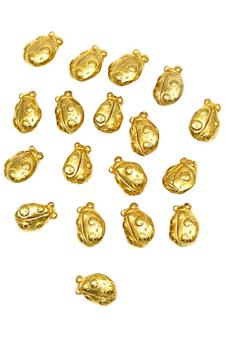 Todd Oldham Vintage 24 kt Gold Plated Ladybug Buttons, Set of 18