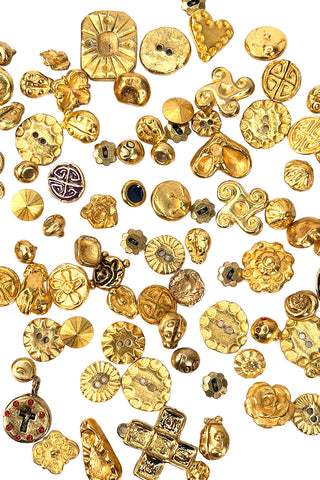 80+ Piece Collection of 24 kt Gold Plated Button Grab Bag