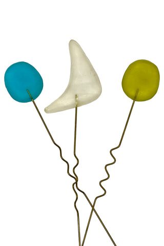 Spring 1994 Todd Oldham Hand Poured Lucite Hair Picks, Set of 3