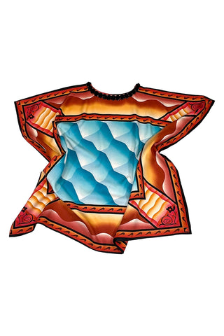 1995 Vintage Airbrush Silk Twill Caftan