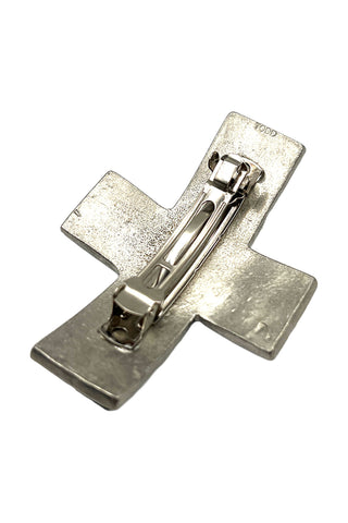 Fall 1994 Todd Oldham Silver Plated Barrette With Amber Crystals