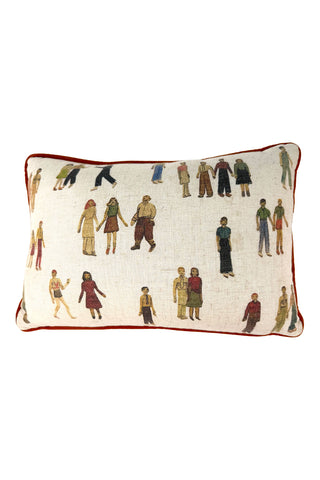 Paper Doll Print Pillow