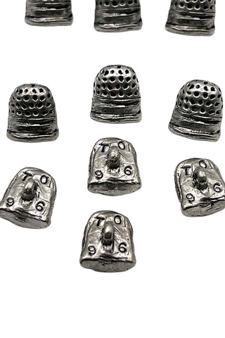 1996 Silver Plated Thimble Buttons, Set of 22