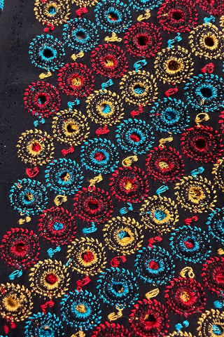 Vintage 1995 Todd Oldham Embroidered Dot Cotton Panel, 4 Yards