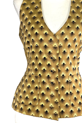 Fall 1992 Todd Oldham Tufted Silk Vest with Swarovski Crystals