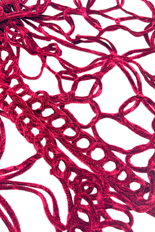 1990 Todd Oldham Crushed Rayon Red Velvet Scarf Runway Sample