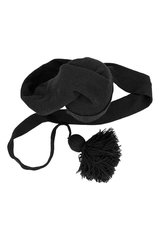 Fall 1994 Todd Oldham Black Nine Foot Sock Cap With Tassel