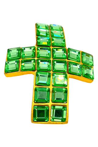 Fall 1994 24 kt Gold Plated Cross Barrette with Swarovski Crystal