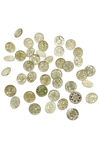Vintage Textured Glass Buttons, Dimpled Surface, Set of 40
