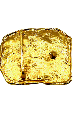 Spring 1993 Todd Oldham 24 kt Gold-Plated Floral and Butterfly Crystal Belt Buckle