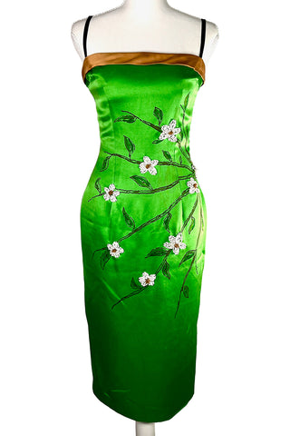 Spring 1998 Todd Oldham Pearl-Embroidered Silk Satin Dress