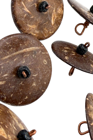 Vintage Todd Oldham Large Coconut and Copper Buttons, 10 Piece Set