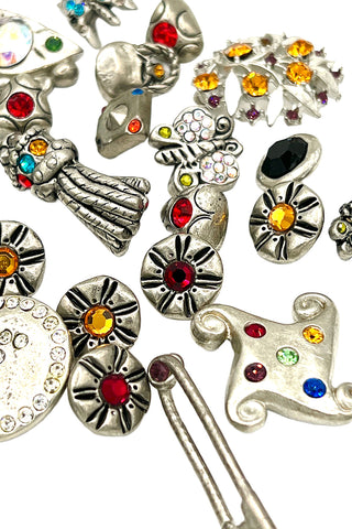 Silver Plated and Swarovski Crystals Grab Bag, 25 Count