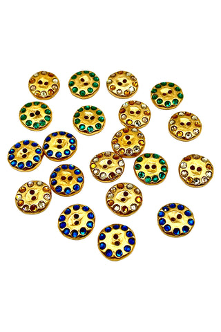 1996 Super Sparkle Sew Through 24 kt Gold Plated Buttons, Mixed Set of 20