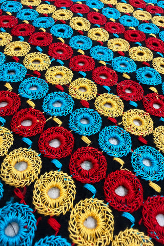Vintage 1995 Todd Oldham Embroidered Dot Cotton Panel, 4 Yards