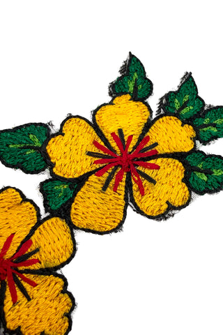 1992 Todd Oldham Hand-Embroidered Hibiscus Embellishments, Set of 6